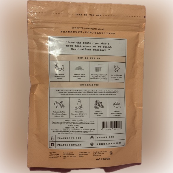 ✨ BRAND NEW ✨ 💎 Frank Body Natural Coffee Scrub - Tan - Picture 2 of 6